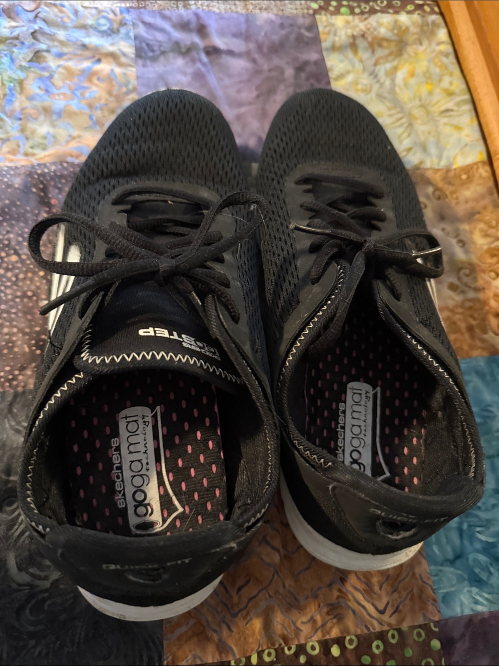 Skechers Black Mesh Lace-Up Sneakers